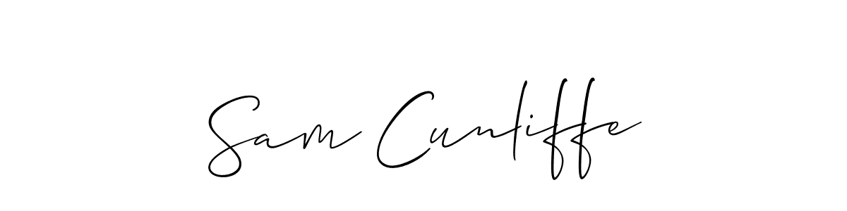 How to make Sam Cunliffe name signature. Use Allison_Script style for creating short signs online. This is the latest handwritten sign. Sam Cunliffe signature style 2 images and pictures png