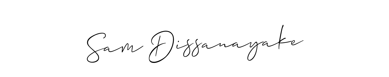 How to Draw Sam Dissanayake signature style? Allison_Script is a latest design signature styles for name Sam Dissanayake. Sam Dissanayake signature style 2 images and pictures png
