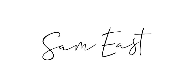 You should practise on your own different ways (Allison_Script) to write your name (Sam East) in signature. don't let someone else do it for you. Sam East signature style 2 images and pictures png