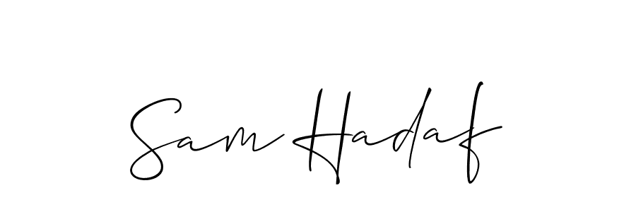 Make a beautiful signature design for name Sam Hadaf. With this signature (Allison_Script) style, you can create a handwritten signature for free. Sam Hadaf signature style 2 images and pictures png