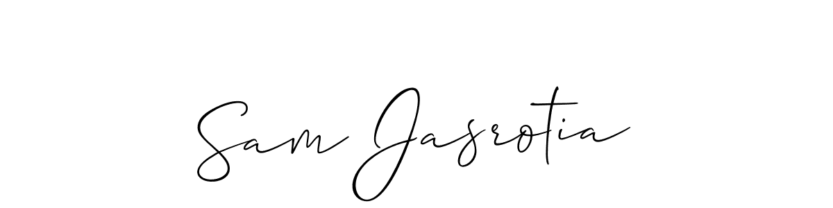 Create a beautiful signature design for name Sam Jasrotia. With this signature (Allison_Script) fonts, you can make a handwritten signature for free. Sam Jasrotia signature style 2 images and pictures png