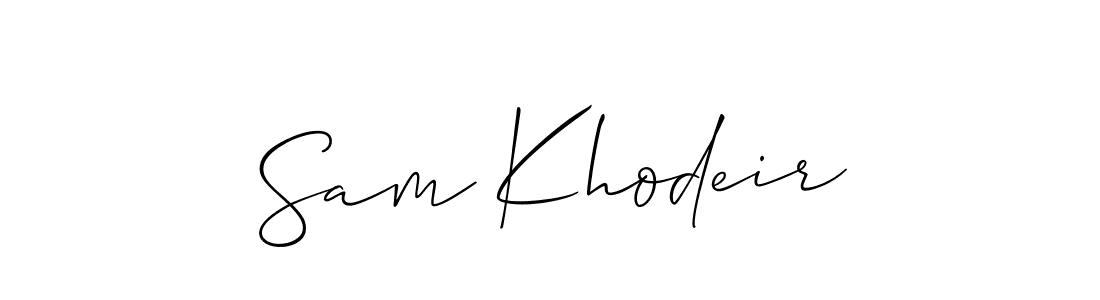 You should practise on your own different ways (Allison_Script) to write your name (Sam Khodeir) in signature. don't let someone else do it for you. Sam Khodeir signature style 2 images and pictures png