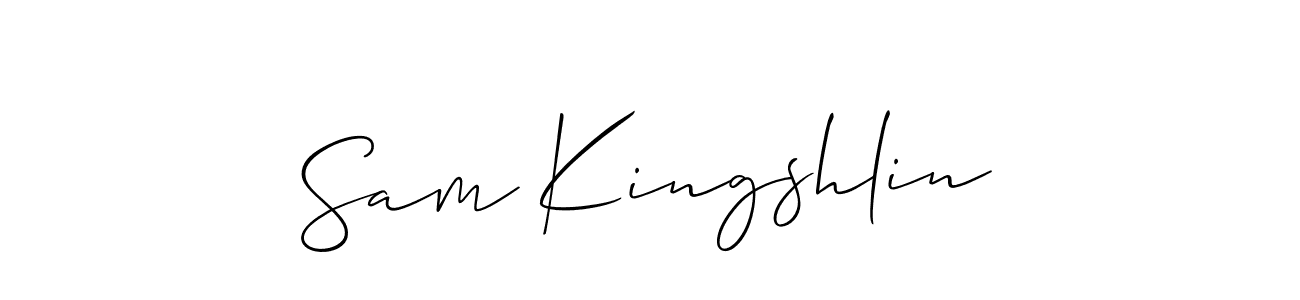 Create a beautiful signature design for name Sam Kingshlin. With this signature (Allison_Script) fonts, you can make a handwritten signature for free. Sam Kingshlin signature style 2 images and pictures png