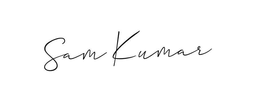 You should practise on your own different ways (Allison_Script) to write your name (Sam Kumar) in signature. don't let someone else do it for you. Sam Kumar signature style 2 images and pictures png