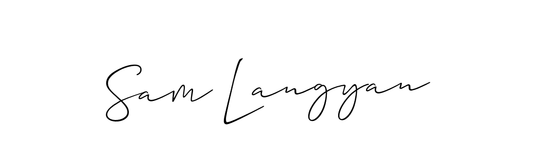 Make a short Sam Langyan signature style. Manage your documents anywhere anytime using Allison_Script. Create and add eSignatures, submit forms, share and send files easily. Sam Langyan signature style 2 images and pictures png