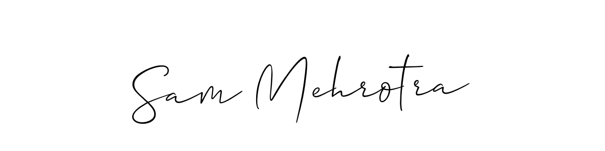 Similarly Allison_Script is the best handwritten signature design. Signature creator online .You can use it as an online autograph creator for name Sam Mehrotra. Sam Mehrotra signature style 2 images and pictures png