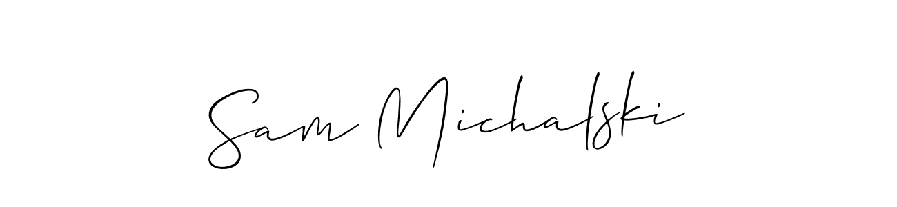 Check out images of Autograph of Sam Michalski name. Actor Sam Michalski Signature Style. Allison_Script is a professional sign style online. Sam Michalski signature style 2 images and pictures png