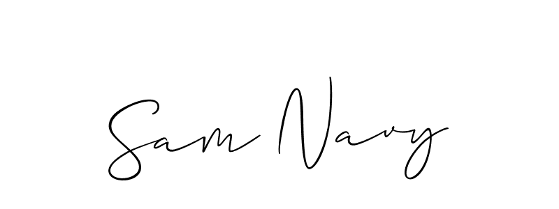 How to make Sam Navy signature? Allison_Script is a professional autograph style. Create handwritten signature for Sam Navy name. Sam Navy signature style 2 images and pictures png