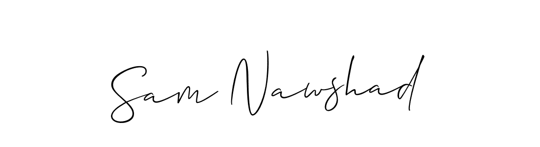 How to make Sam Nawshad name signature. Use Allison_Script style for creating short signs online. This is the latest handwritten sign. Sam Nawshad signature style 2 images and pictures png