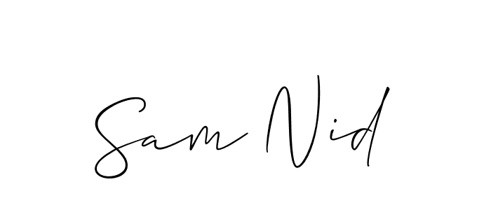 You should practise on your own different ways (Allison_Script) to write your name (Sam Nid) in signature. don't let someone else do it for you. Sam Nid signature style 2 images and pictures png