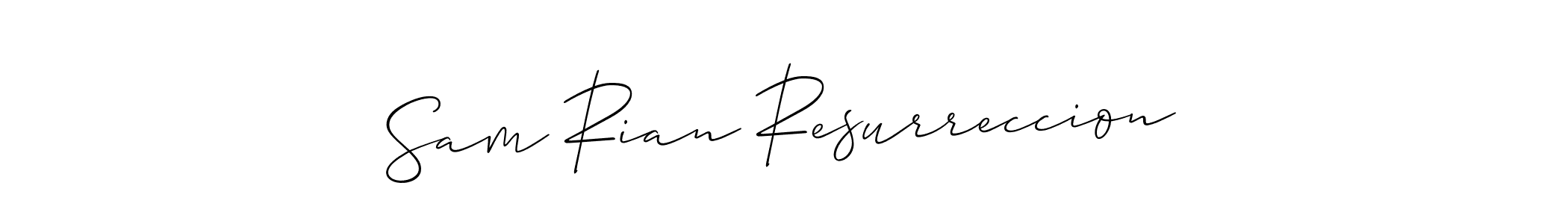 Design your own signature with our free online signature maker. With this signature software, you can create a handwritten (Allison_Script) signature for name Sam Rian Resurreccion. Sam Rian Resurreccion signature style 2 images and pictures png