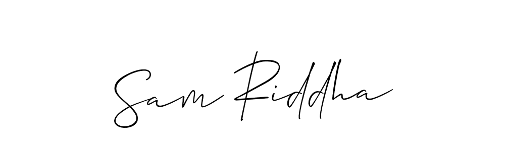 You should practise on your own different ways (Allison_Script) to write your name (Sam Riddha) in signature. don't let someone else do it for you. Sam Riddha signature style 2 images and pictures png