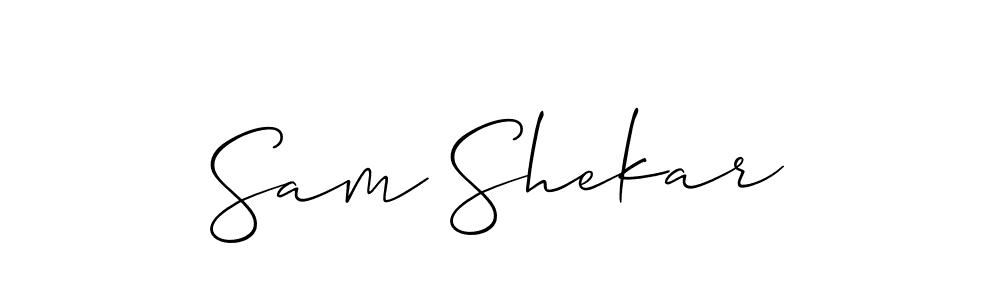 You should practise on your own different ways (Allison_Script) to write your name (Sam Shekar) in signature. don't let someone else do it for you. Sam Shekar signature style 2 images and pictures png