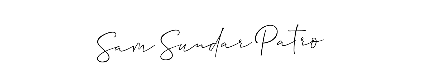 Make a beautiful signature design for name Sam Sundar Patro. With this signature (Allison_Script) style, you can create a handwritten signature for free. Sam Sundar Patro signature style 2 images and pictures png