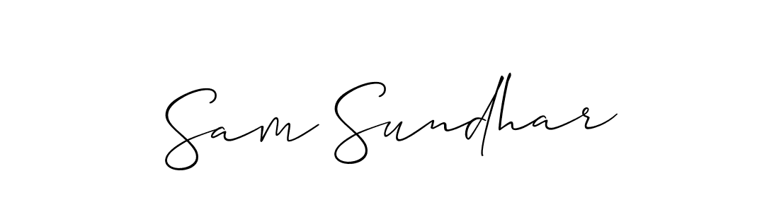 Sam Sundhar stylish signature style. Best Handwritten Sign (Allison_Script) for my name. Handwritten Signature Collection Ideas for my name Sam Sundhar. Sam Sundhar signature style 2 images and pictures png