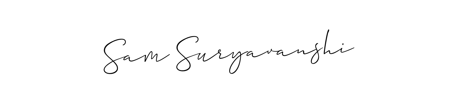 How to make Sam Suryavanshi name signature. Use Allison_Script style for creating short signs online. This is the latest handwritten sign. Sam Suryavanshi signature style 2 images and pictures png