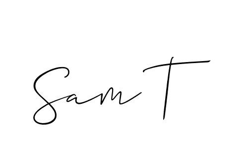 The best way (Allison_Script) to make a short signature is to pick only two or three words in your name. The name Sam T include a total of six letters. For converting this name. Sam T signature style 2 images and pictures png