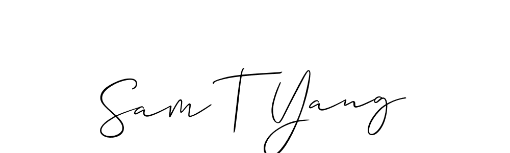 Also we have Sam T Yang name is the best signature style. Create professional handwritten signature collection using Allison_Script autograph style. Sam T Yang signature style 2 images and pictures png