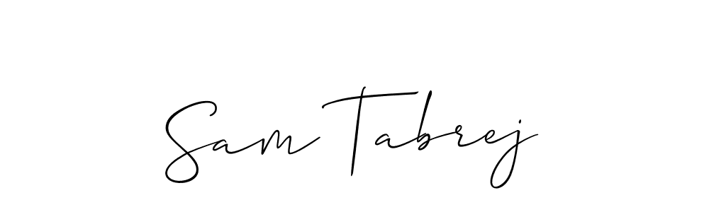 Create a beautiful signature design for name Sam Tabrej. With this signature (Allison_Script) fonts, you can make a handwritten signature for free. Sam Tabrej signature style 2 images and pictures png