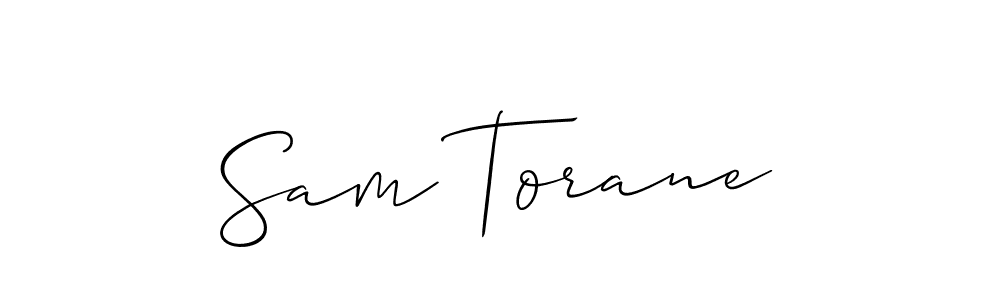 Check out images of Autograph of Sam Torane name. Actor Sam Torane Signature Style. Allison_Script is a professional sign style online. Sam Torane signature style 2 images and pictures png