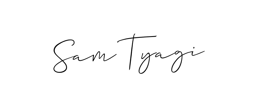 How to Draw Sam Tyagi signature style? Allison_Script is a latest design signature styles for name Sam Tyagi. Sam Tyagi signature style 2 images and pictures png