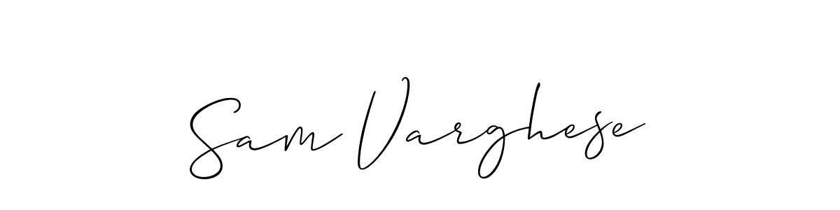 Create a beautiful signature design for name Sam Varghese. With this signature (Allison_Script) fonts, you can make a handwritten signature for free. Sam Varghese signature style 2 images and pictures png