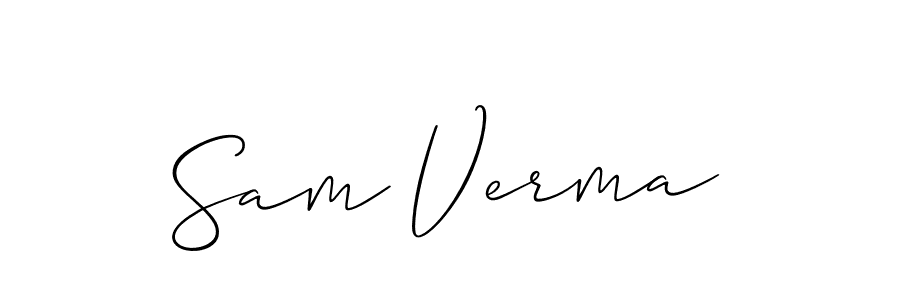 Sam Verma stylish signature style. Best Handwritten Sign (Allison_Script) for my name. Handwritten Signature Collection Ideas for my name Sam Verma. Sam Verma signature style 2 images and pictures png