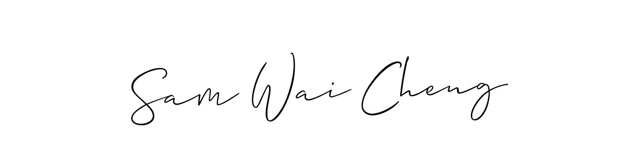 The best way (Allison_Script) to make a short signature is to pick only two or three words in your name. The name Sam Wai Cheng include a total of six letters. For converting this name. Sam Wai Cheng signature style 2 images and pictures png