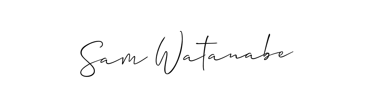 Allison_Script is a professional signature style that is perfect for those who want to add a touch of class to their signature. It is also a great choice for those who want to make their signature more unique. Get Sam Watanabe name to fancy signature for free. Sam Watanabe signature style 2 images and pictures png