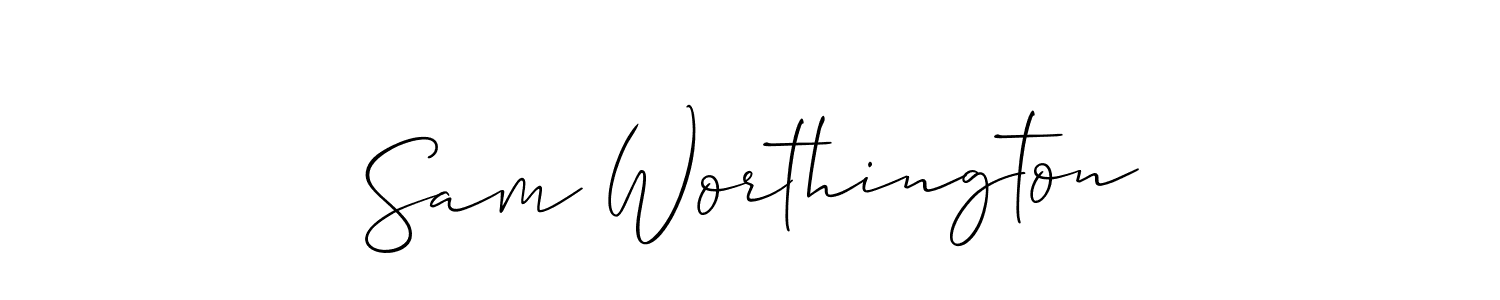 You should practise on your own different ways (Allison_Script) to write your name (Sam Worthington) in signature. don't let someone else do it for you. Sam Worthington signature style 2 images and pictures png