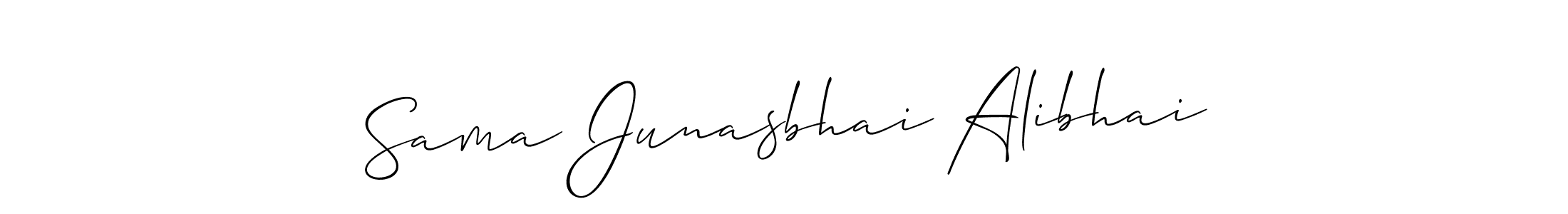 if you are searching for the best signature style for your name Sama Junasbhai Alibhai. so please give up your signature search. here we have designed multiple signature styles  using Allison_Script. Sama Junasbhai Alibhai signature style 2 images and pictures png