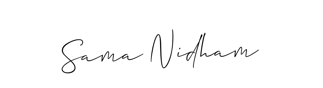 How to make Sama Nidham signature? Allison_Script is a professional autograph style. Create handwritten signature for Sama Nidham name. Sama Nidham signature style 2 images and pictures png