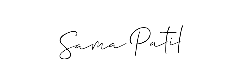Design your own signature with our free online signature maker. With this signature software, you can create a handwritten (Allison_Script) signature for name Sama Patil. Sama Patil signature style 2 images and pictures png