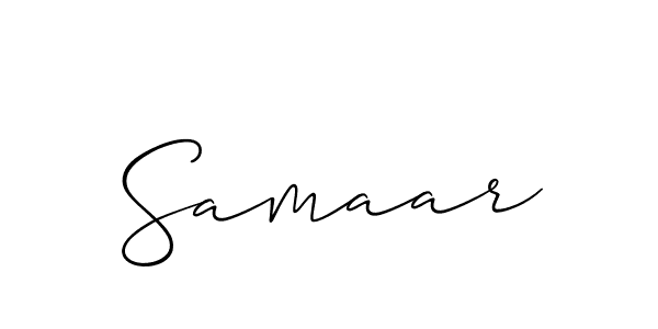 Use a signature maker to create a handwritten signature online. With this signature software, you can design (Allison_Script) your own signature for name Samaar. Samaar signature style 2 images and pictures png