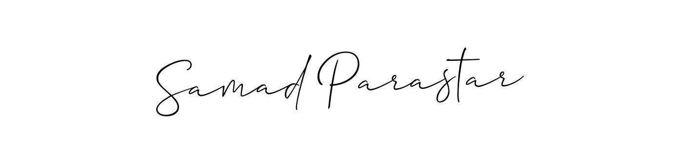 Also You can easily find your signature by using the search form. We will create Samad Parastar name handwritten signature images for you free of cost using Allison_Script sign style. Samad Parastar signature style 2 images and pictures png