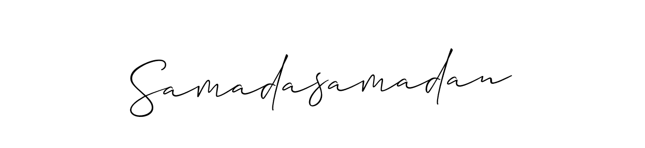 Use a signature maker to create a handwritten signature online. With this signature software, you can design (Allison_Script) your own signature for name Samadasamadan. Samadasamadan signature style 2 images and pictures png