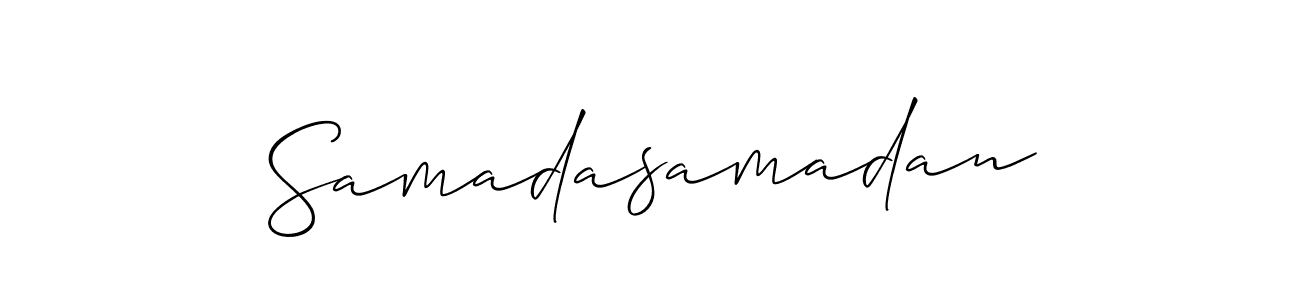 How to Draw Samadasamadan signature style? Allison_Script is a latest design signature styles for name Samadasamadan. Samadasamadan signature style 2 images and pictures png