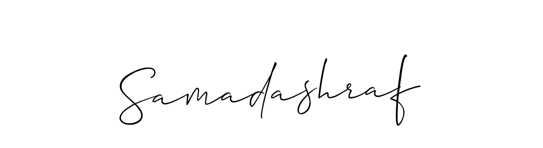 Use a signature maker to create a handwritten signature online. With this signature software, you can design (Allison_Script) your own signature for name Samadashraf. Samadashraf signature style 2 images and pictures png