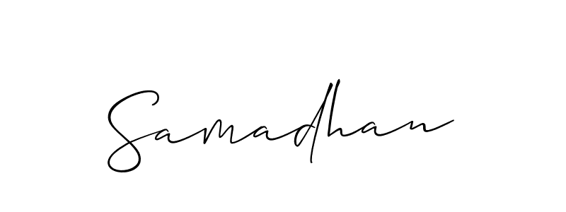 Samadhan stylish signature style. Best Handwritten Sign (Allison_Script) for my name. Handwritten Signature Collection Ideas for my name Samadhan. Samadhan signature style 2 images and pictures png