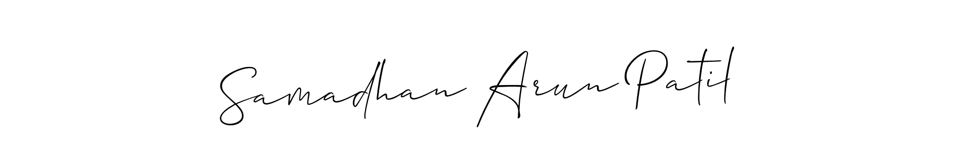 Make a beautiful signature design for name Samadhan Arun Patil. With this signature (Allison_Script) style, you can create a handwritten signature for free. Samadhan Arun Patil signature style 2 images and pictures png