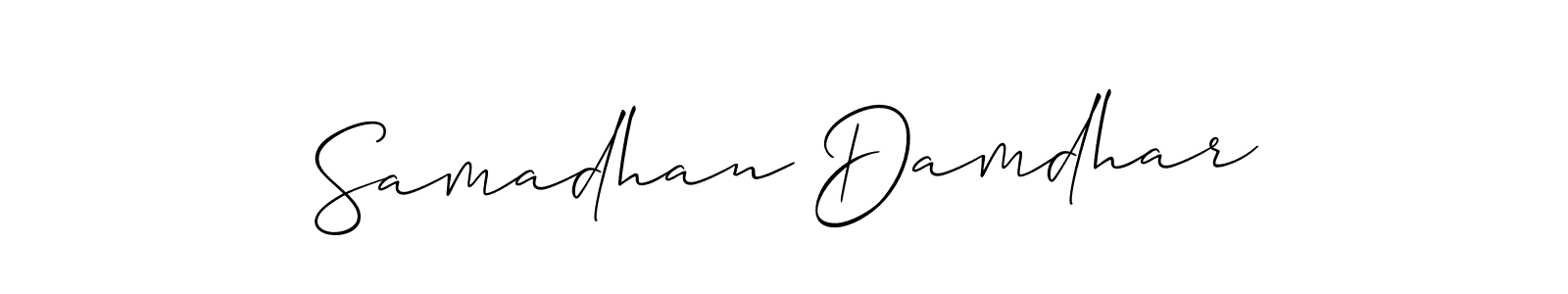 Samadhan Damdhar stylish signature style. Best Handwritten Sign (Allison_Script) for my name. Handwritten Signature Collection Ideas for my name Samadhan Damdhar. Samadhan Damdhar signature style 2 images and pictures png