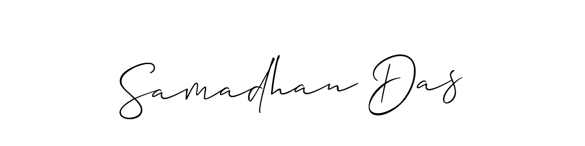 Allison_Script is a professional signature style that is perfect for those who want to add a touch of class to their signature. It is also a great choice for those who want to make their signature more unique. Get Samadhan Das name to fancy signature for free. Samadhan Das signature style 2 images and pictures png