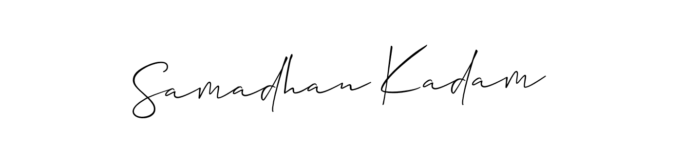This is the best signature style for the Samadhan Kadam name. Also you like these signature font (Allison_Script). Mix name signature. Samadhan Kadam signature style 2 images and pictures png