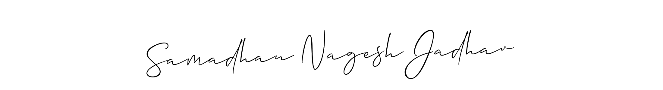 How to make Samadhan Nagesh Jadhav signature? Allison_Script is a professional autograph style. Create handwritten signature for Samadhan Nagesh Jadhav name. Samadhan Nagesh Jadhav signature style 2 images and pictures png