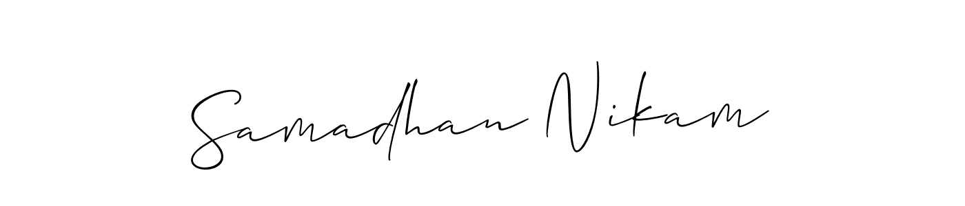 Samadhan Nikam stylish signature style. Best Handwritten Sign (Allison_Script) for my name. Handwritten Signature Collection Ideas for my name Samadhan Nikam. Samadhan Nikam signature style 2 images and pictures png