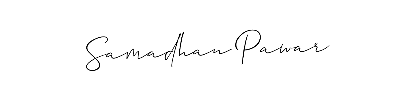 Similarly Allison_Script is the best handwritten signature design. Signature creator online .You can use it as an online autograph creator for name Samadhan Pawar. Samadhan Pawar signature style 2 images and pictures png