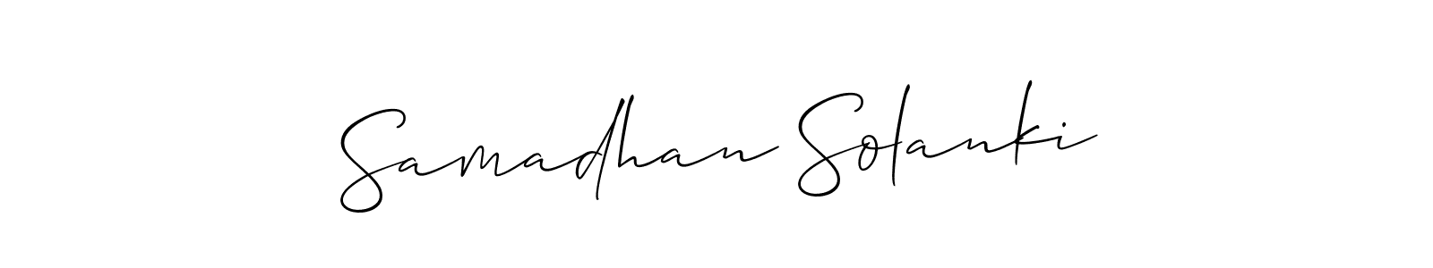 How to make Samadhan Solanki name signature. Use Allison_Script style for creating short signs online. This is the latest handwritten sign. Samadhan Solanki signature style 2 images and pictures png
