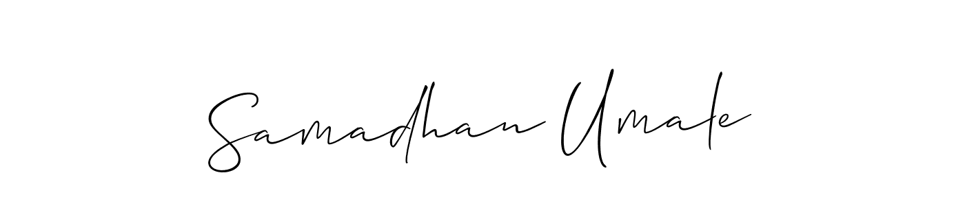 if you are searching for the best signature style for your name Samadhan Umale. so please give up your signature search. here we have designed multiple signature styles  using Allison_Script. Samadhan Umale signature style 2 images and pictures png