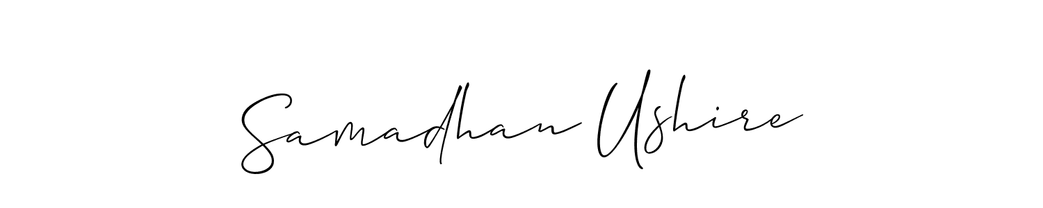 How to Draw Samadhan Ushire signature style? Allison_Script is a latest design signature styles for name Samadhan Ushire. Samadhan Ushire signature style 2 images and pictures png