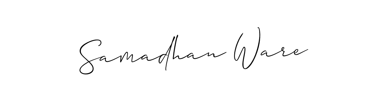 if you are searching for the best signature style for your name Samadhan Ware. so please give up your signature search. here we have designed multiple signature styles  using Allison_Script. Samadhan Ware signature style 2 images and pictures png